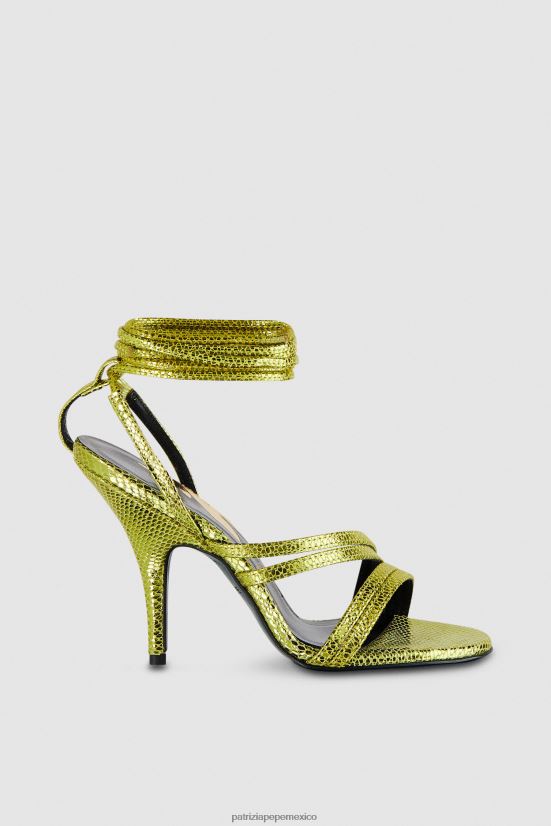 calzado mx Patrizia Pepe mujer sandalias de tacón lima brillante 66024R835