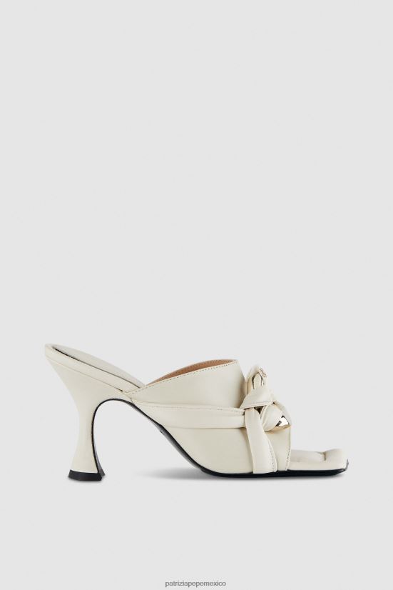 calzado mx Patrizia Pepe mujer sandalias sabot cuadradas blanquecino 66024R873