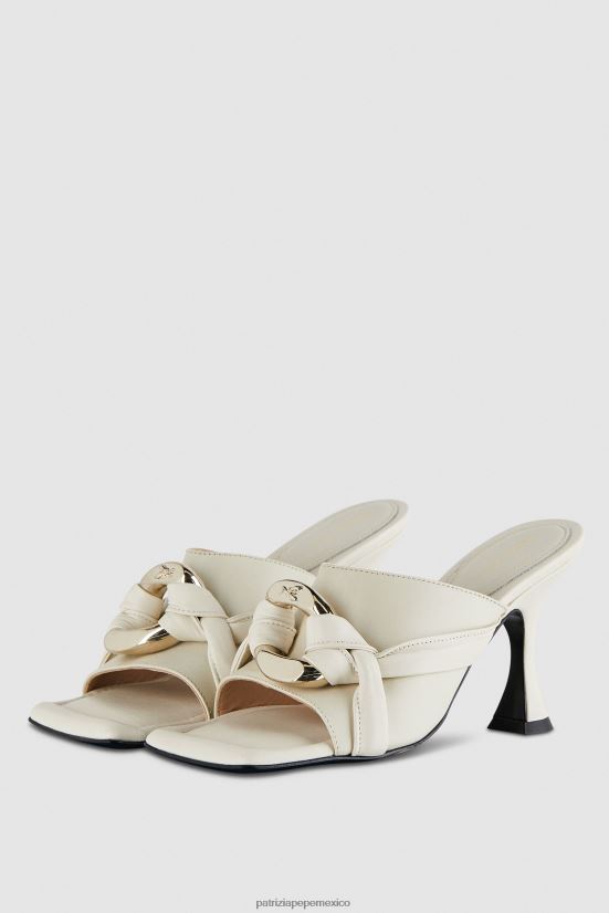 calzado mx Patrizia Pepe mujer sandalias sabot cuadradas blanquecino 66024R873