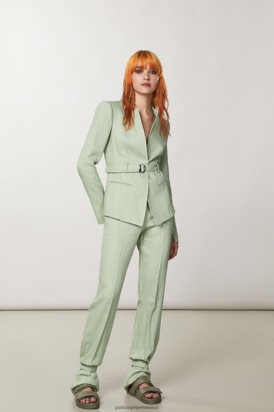 calzado mx Patrizia Pepe mujer zapatillas de mosca verde salvia 66024R857