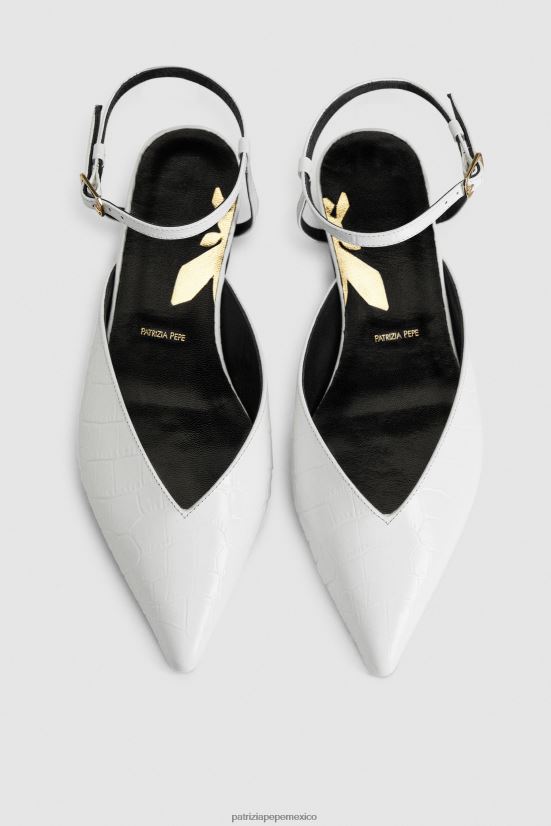 calzado mx Patrizia Pepe mujer zapatos de tacón con forma minimalista cocodrilo blanco 66024R862