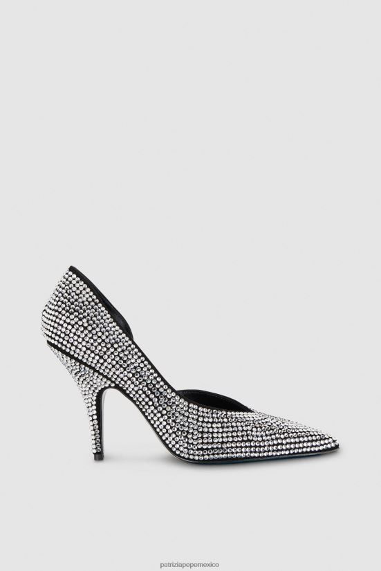 calzado mx Patrizia Pepe mujer zapatos de tacón de ante con adornos de strass negro/cristal 66024R837