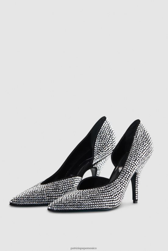 calzado mx Patrizia Pepe mujer zapatos de tacón de ante con adornos de strass negro/cristal 66024R837