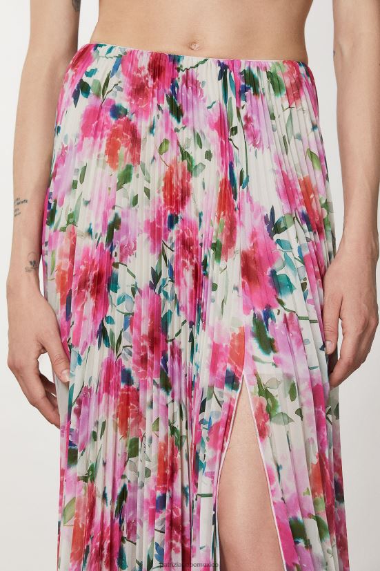 vestir mx Patrizia Pepe mujer falda larga plisada de talle alto flor de ceremonia 66024R268