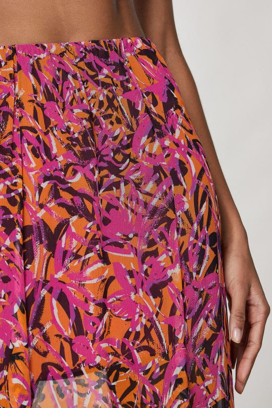 vestir mx Patrizia Pepe mujer falda asimétrica estampada naranja jugosa abstracta 66024R601