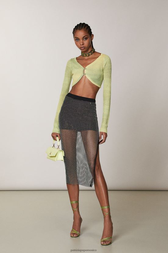 vestir mx Patrizia Pepe mujer falda de diamantes de imitación Nerón 66024R412