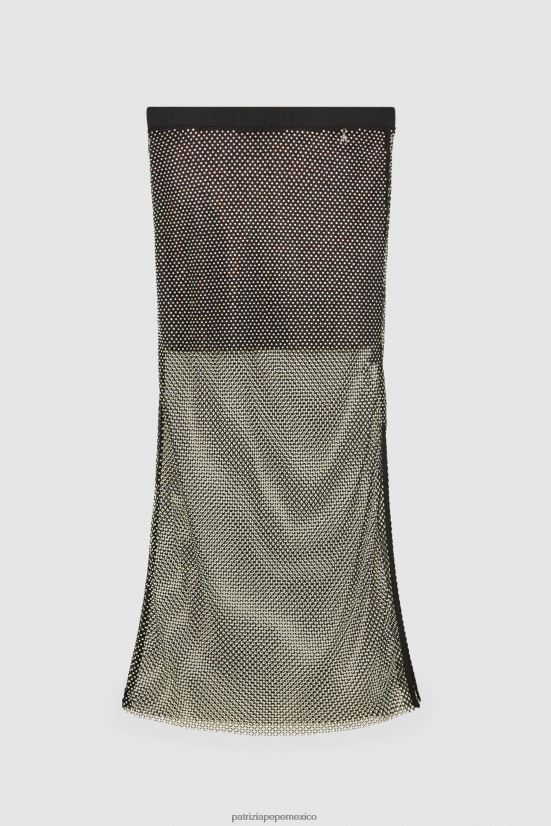 vestir mx Patrizia Pepe mujer falda de diamantes de imitación Nerón 66024R412