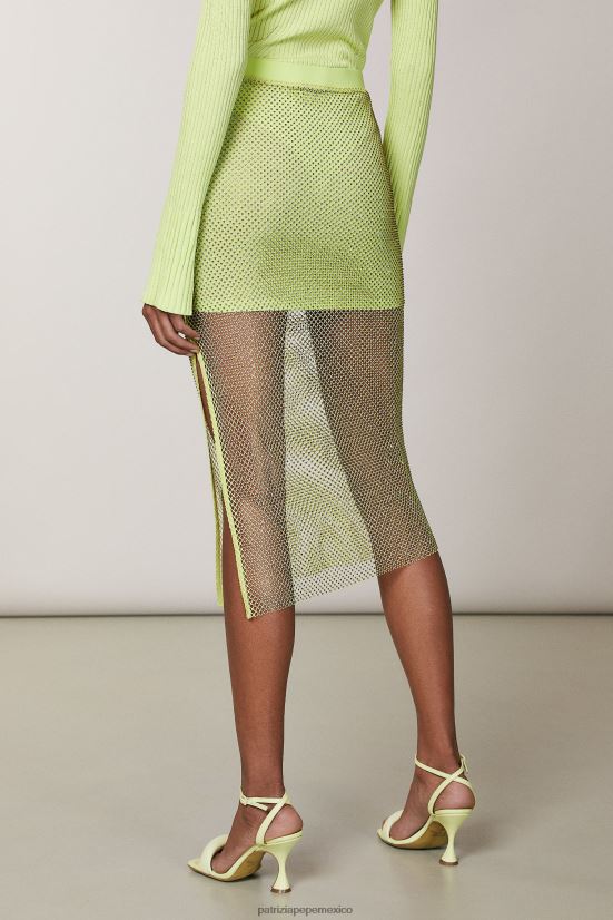 vestir mx Patrizia Pepe mujer falda de diamantes de imitación lima soleada 66024R414