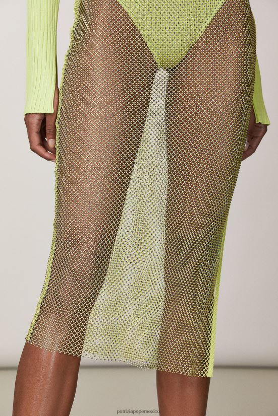 vestir mx Patrizia Pepe mujer falda de diamantes de imitación lima soleada 66024R414
