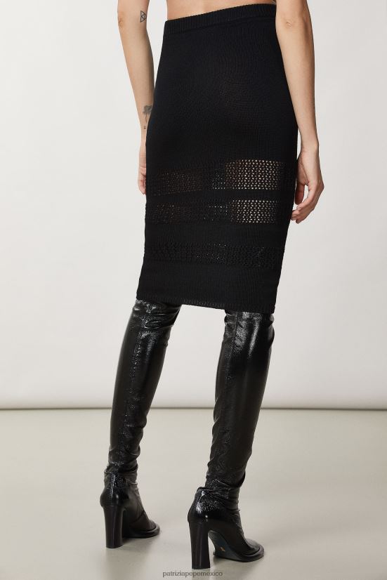 vestir mx Patrizia Pepe mujer falda de malla de viscosa Nerón 66024R23