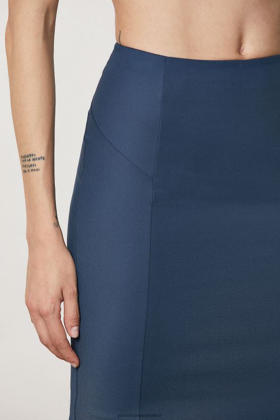 vestir mx Patrizia Pepe mujer falda lápiz midi azul petróleo 66024R140
