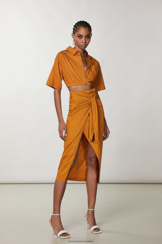 vestir mx Patrizia Pepe mujer falda midi esencial caramelo de verano 66024R221