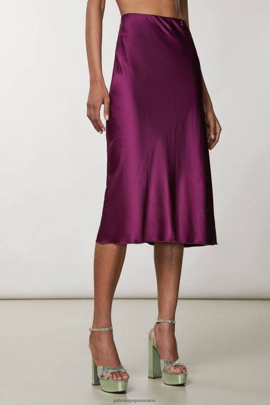 vestir mx Patrizia Pepe mujer falda midi morado futurista 66024R36