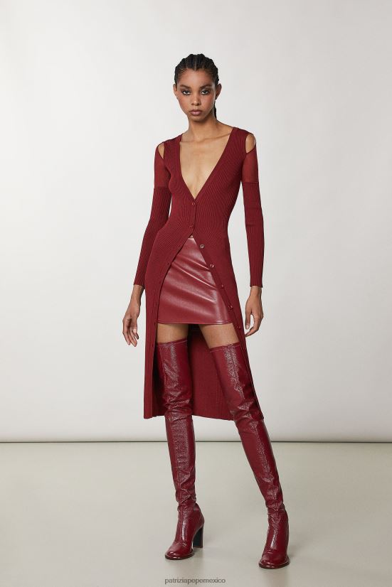 vestir mx Patrizia Pepe mujer minifalda ajustada esencial rojo marciano 66024R87