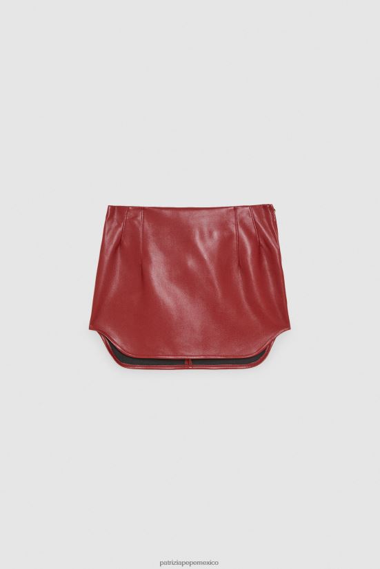 vestir mx Patrizia Pepe mujer minifalda ajustada esencial rojo marciano 66024R87