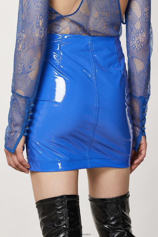 vestir mx Patrizia Pepe mujer minifalda brillante rayo azul 66024R6