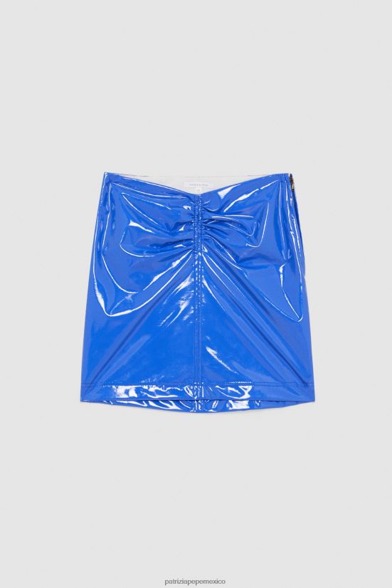 vestir mx Patrizia Pepe mujer minifalda brillante rayo azul 66024R6