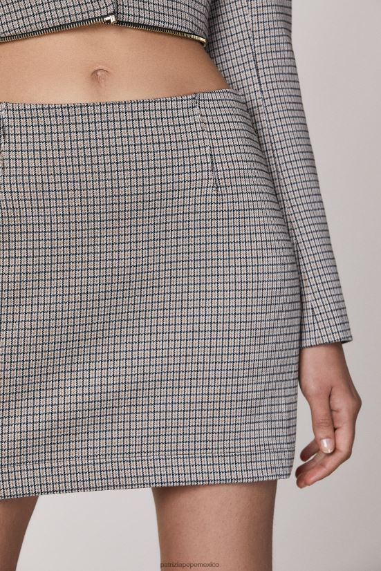 vestir mx Patrizia Pepe mujer minifalda con cremallera beige/negro 66024R481