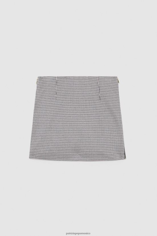 vestir mx Patrizia Pepe mujer minifalda con cremallera beige/negro 66024R481