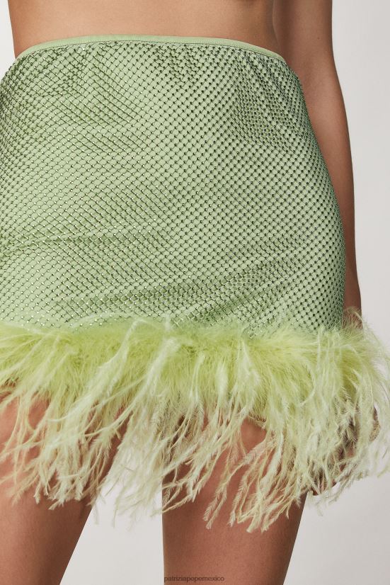 vestir mx Patrizia Pepe mujer minifalda con diamantes de imitación margarita verde 66024R276
