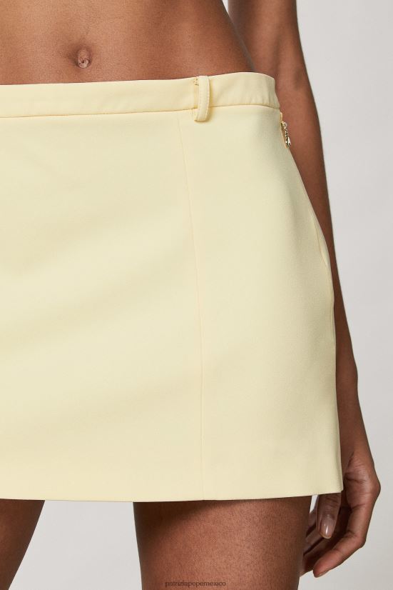 vestir mx Patrizia Pepe mujer minifalda de talle bajo claridad amarilla 66024R301