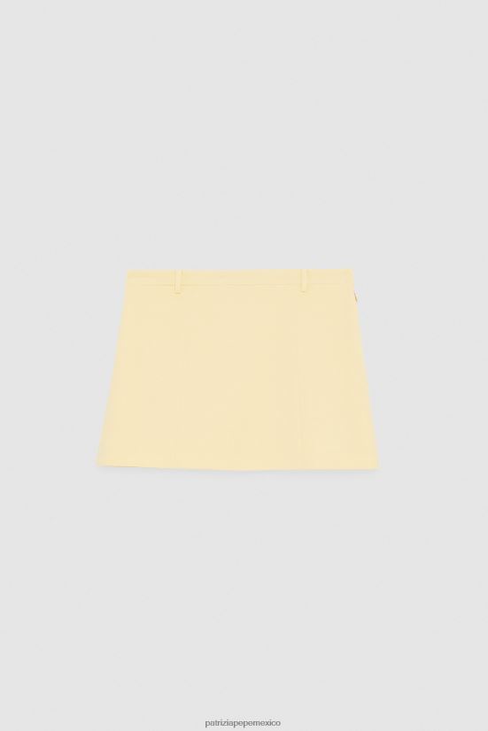 vestir mx Patrizia Pepe mujer minifalda de talle bajo claridad amarilla 66024R301