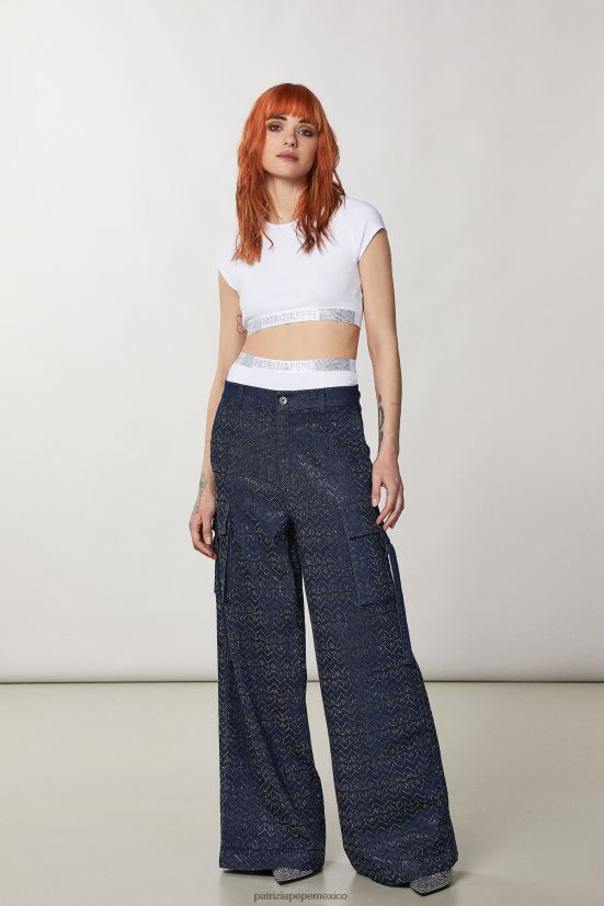 vestir mx Patrizia Pepe mujer braguitas de talle alto con pedrería blanco 66024R390