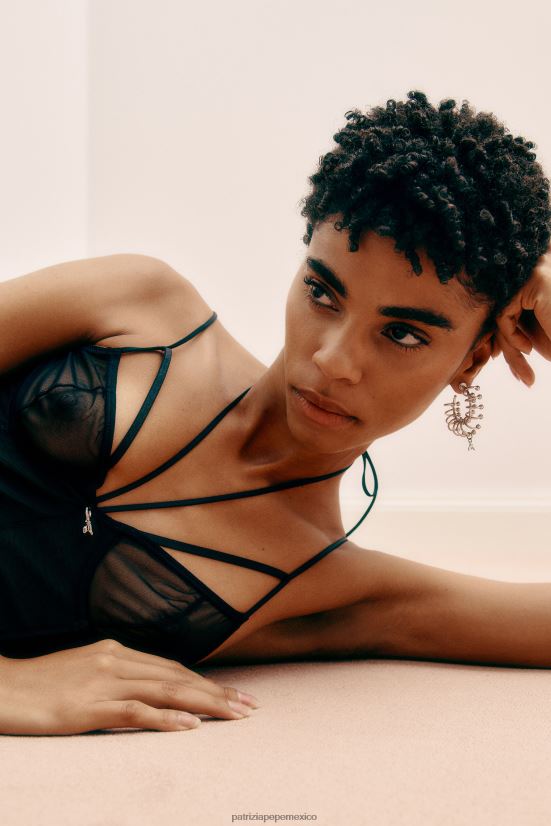 vestir mx Patrizia Pepe mujer bralette de tul Nerón 66024R288