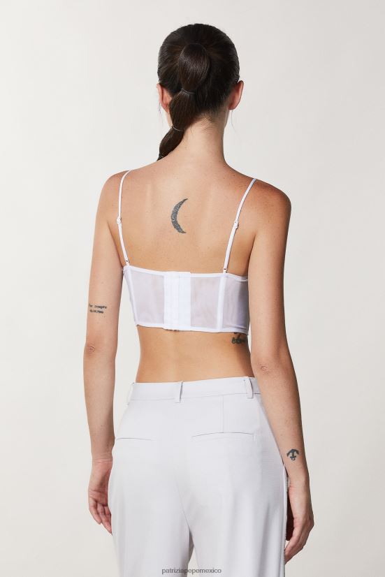 vestir mx Patrizia Pepe mujer bralette de tul blanco 66024R373