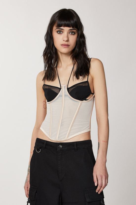 vestir mx Patrizia Pepe mujer corsé de tul desnudo 66024R337