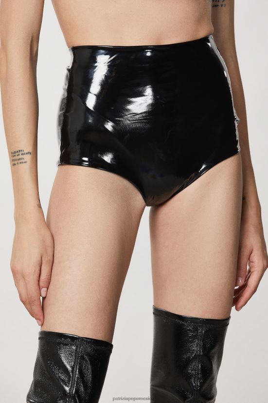 vestir mx Patrizia Pepe mujer shorts culotte de vinilo Nerón 66024R42