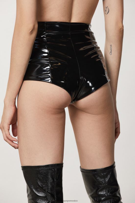 vestir mx Patrizia Pepe mujer shorts culotte de vinilo Nerón 66024R42
