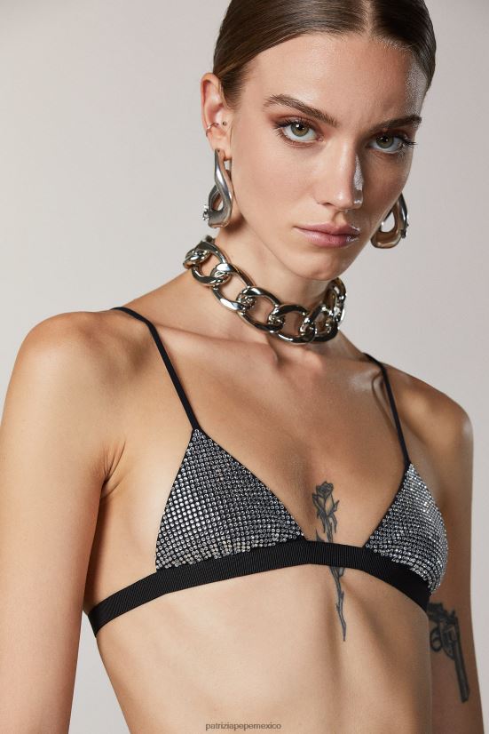vestir mx Patrizia Pepe mujer sujetador con detalle de strass Nerón 66024R712