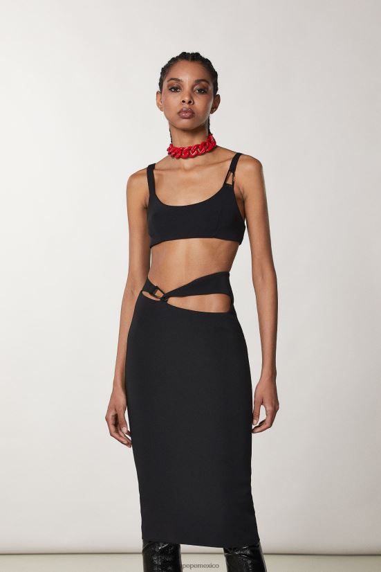 vestir mx Patrizia Pepe mujer sujetador de crepé delgado Nerón 66024R15