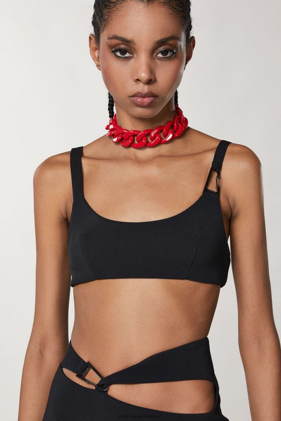 vestir mx Patrizia Pepe mujer sujetador de crepé delgado Nerón 66024R15