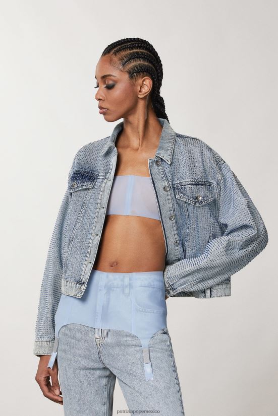 vestir mx Patrizia Pepe mujer sujetador delgado con conexión polvo del cielo 66024R554