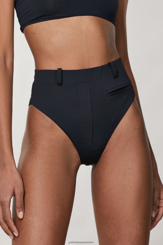 vestir mx Patrizia Pepe mujer braguitas de bikini de talle alto Nerón 66024R612