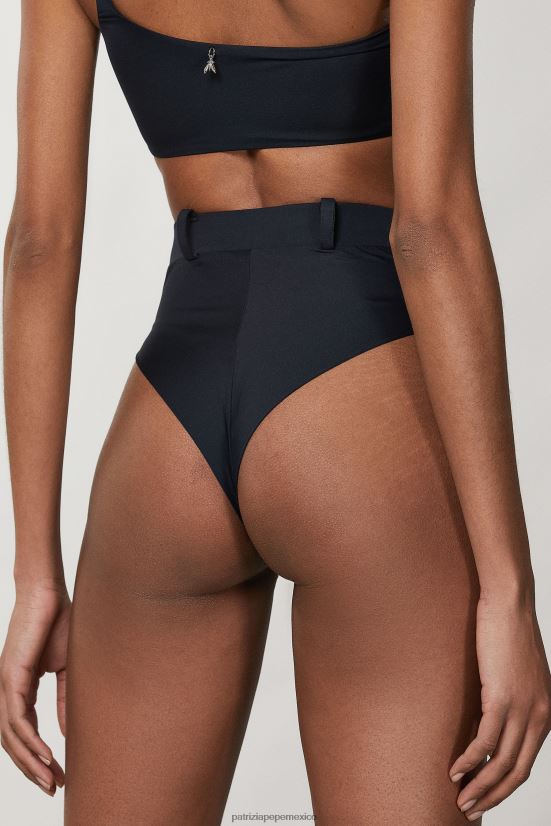 vestir mx Patrizia Pepe mujer braguitas de bikini de talle alto Nerón 66024R612