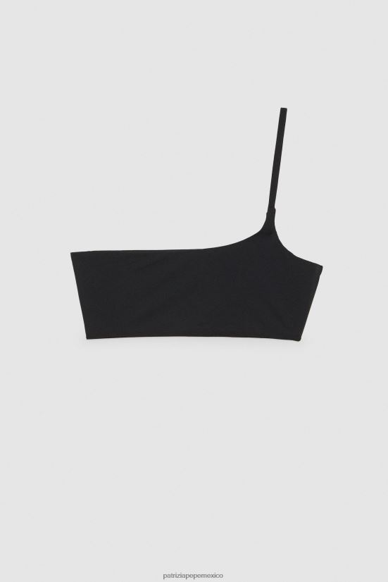 vestir mx Patrizia Pepe mujer top de bikini con un solo hombro Nerón 66024R611