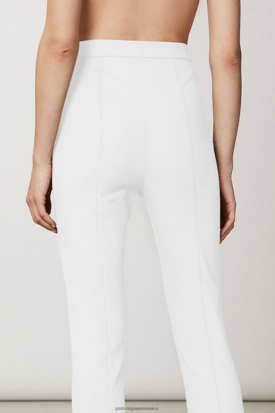 vestir mx Patrizia Pepe mujer pantalones ajustados acampanados blanco 66024R595