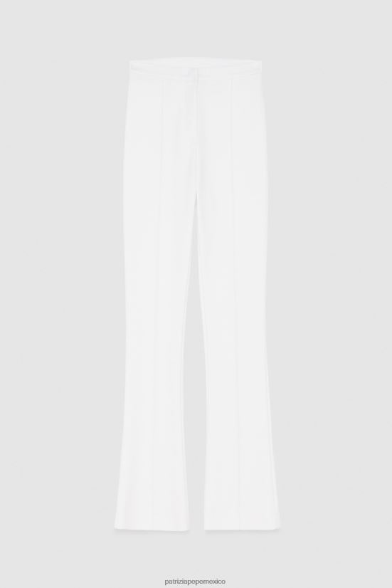 vestir mx Patrizia Pepe mujer pantalones ajustados acampanados blanco 66024R595