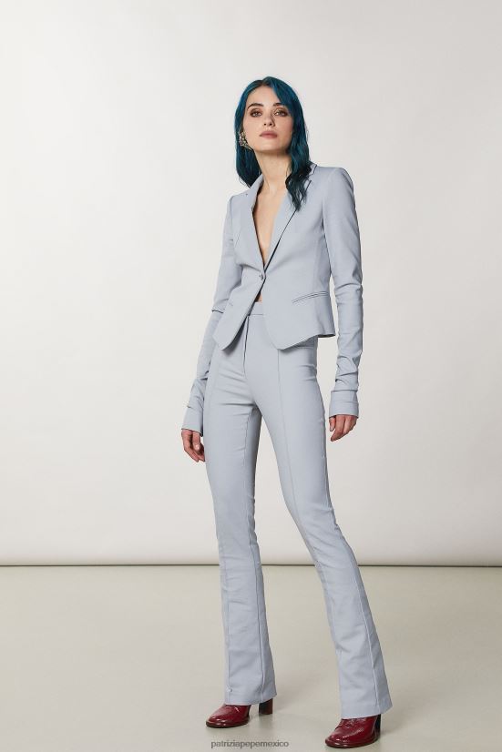 vestir mx Patrizia Pepe mujer pantalones ajustados acampanados gris luna 66024R177