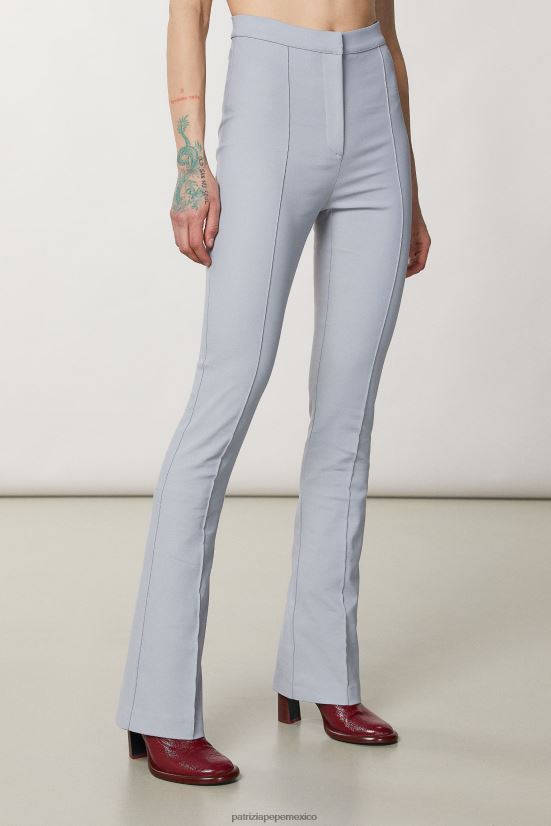 vestir mx Patrizia Pepe mujer pantalones ajustados acampanados gris luna 66024R177