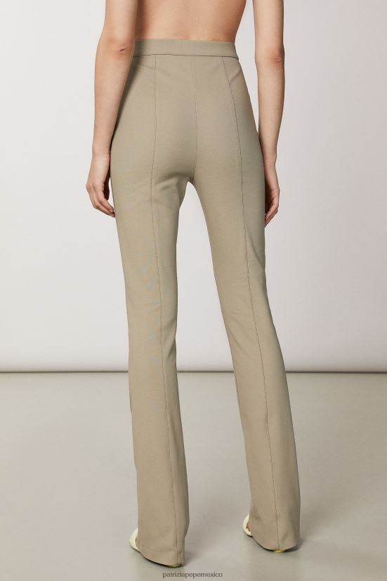 vestir mx Patrizia Pepe mujer pantalones ajustados acampanados verde salvia 66024R462