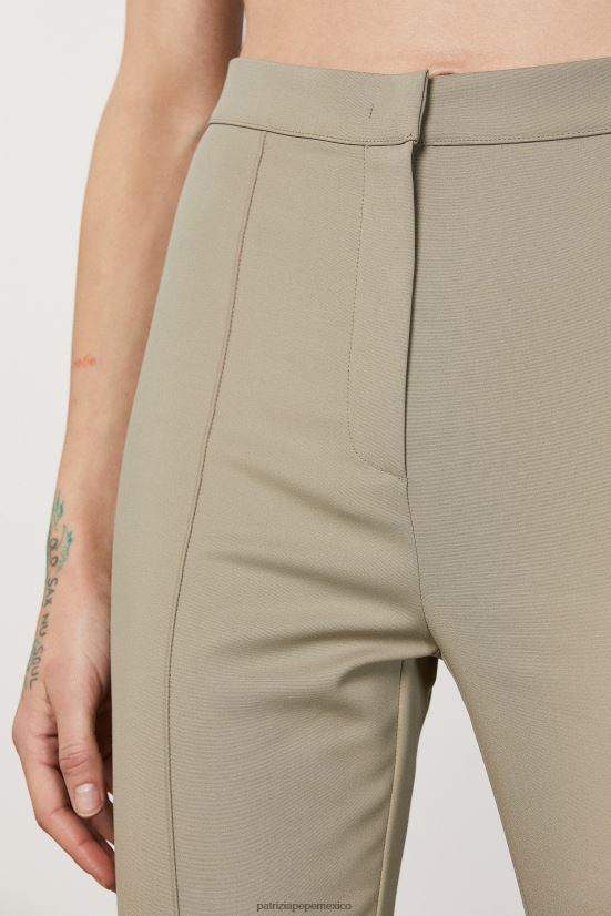 vestir mx Patrizia Pepe mujer pantalones ajustados acampanados verde salvia 66024R462
