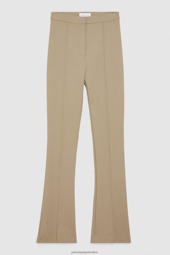 vestir mx Patrizia Pepe mujer pantalones ajustados acampanados verde salvia 66024R462