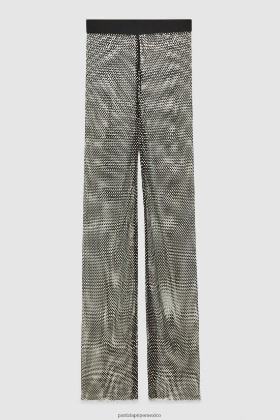 vestir mx Patrizia Pepe mujer pantalones de malla con pedrería Nerón 66024R513