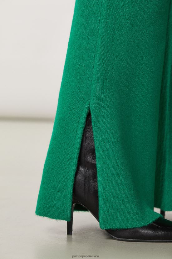 vestir mx Patrizia Pepe mujer pantalones suaves con cordón verde vibrante 66024R708