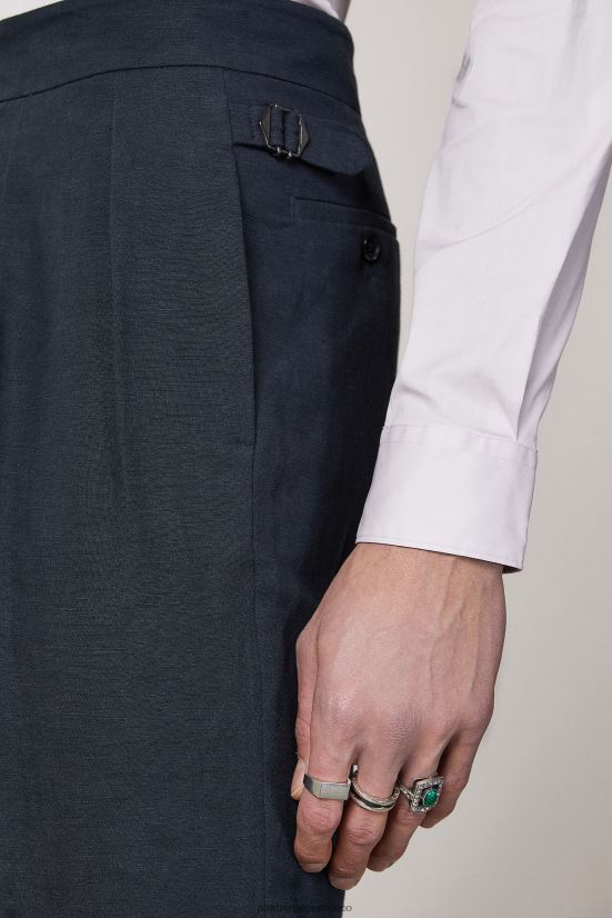 vestir mx Patrizia Pepe hombres bermudas de lino Marina Real 66024R1019