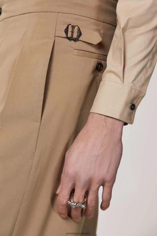 vestir mx Patrizia Pepe hombres bermudas holgadas de poliviscosa nuevo azúcar moreno 66024R1011